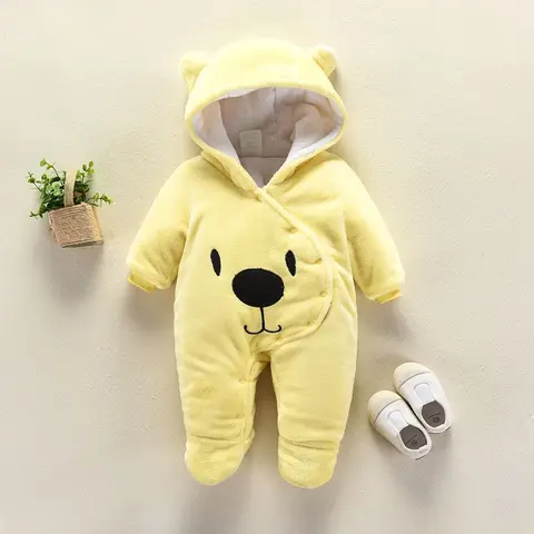 Одежда для малышей от 0 до 3 дюймов, от 6 до 12 месяцев, зимний костюм для новорожденных, комбинезон для мальчиков с медведем, детский Пижамный костюм с длинным рукавом