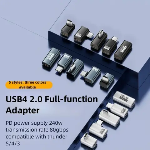240 Вт преобразователь Type-C 80 Гбит/с 8K 60 Гц USB4 адаптер передачи данных между мужчинами и женщинами USB-C удлинитель для мобильного телефона