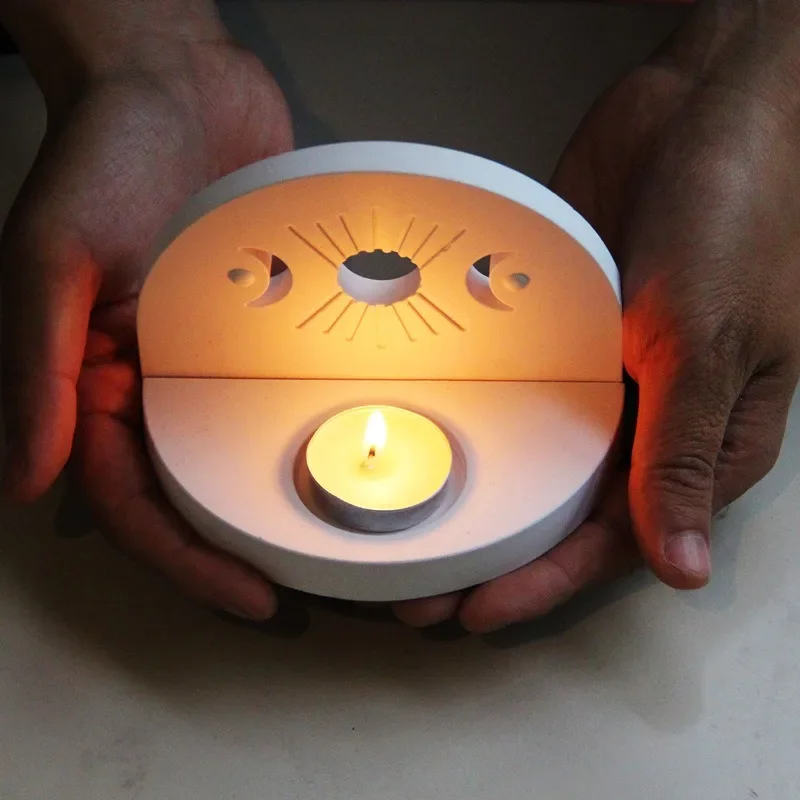 Полукруглая силиконовая форма в виде свечи от Солнца и Луны искусственная смола