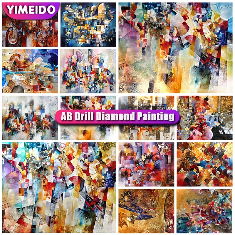 

YIMEID 5D AB Diamond Painting Landscape DIY Full Diamond Embroidery Kit Abstract Art Mosaic Handmade Home Decoration Painting