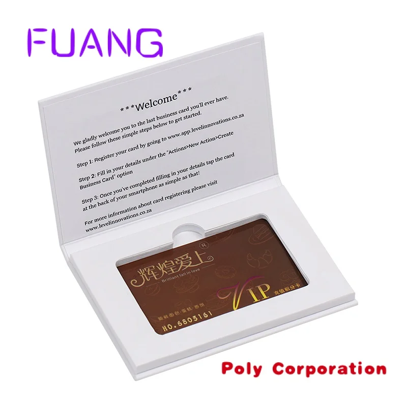 Foil sliver logo Custom white paper packaging credit card gift boxes with magnetic