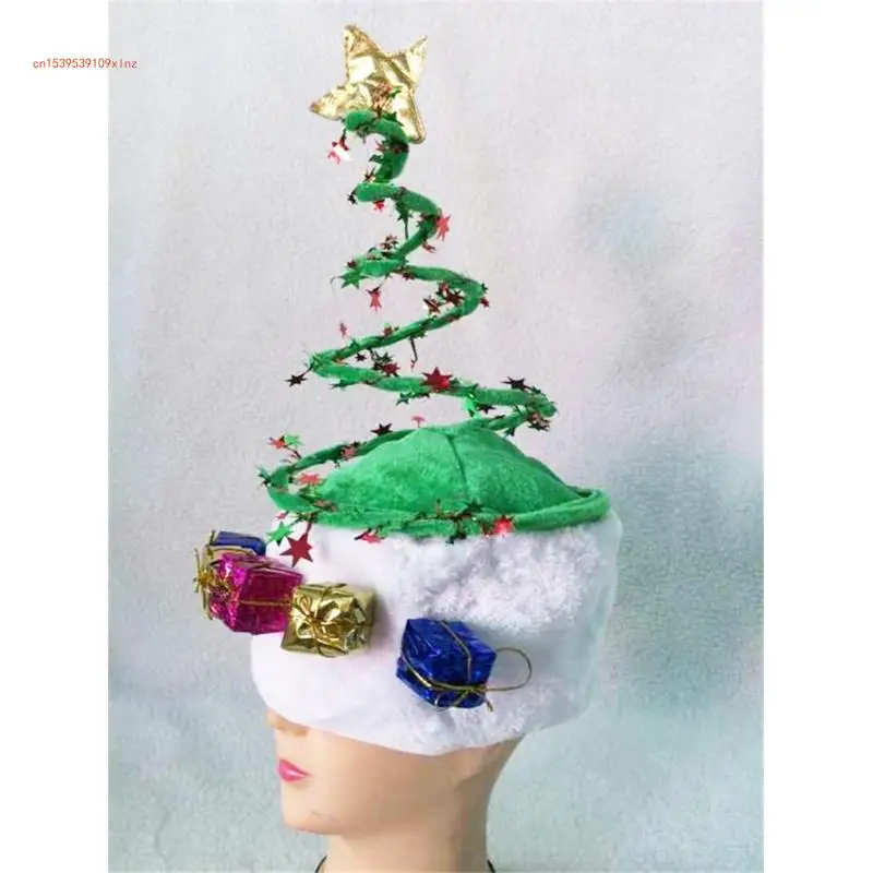 

Holiday Hat Christmas Star Hat Festive Green Hat for Party New Year Christmas