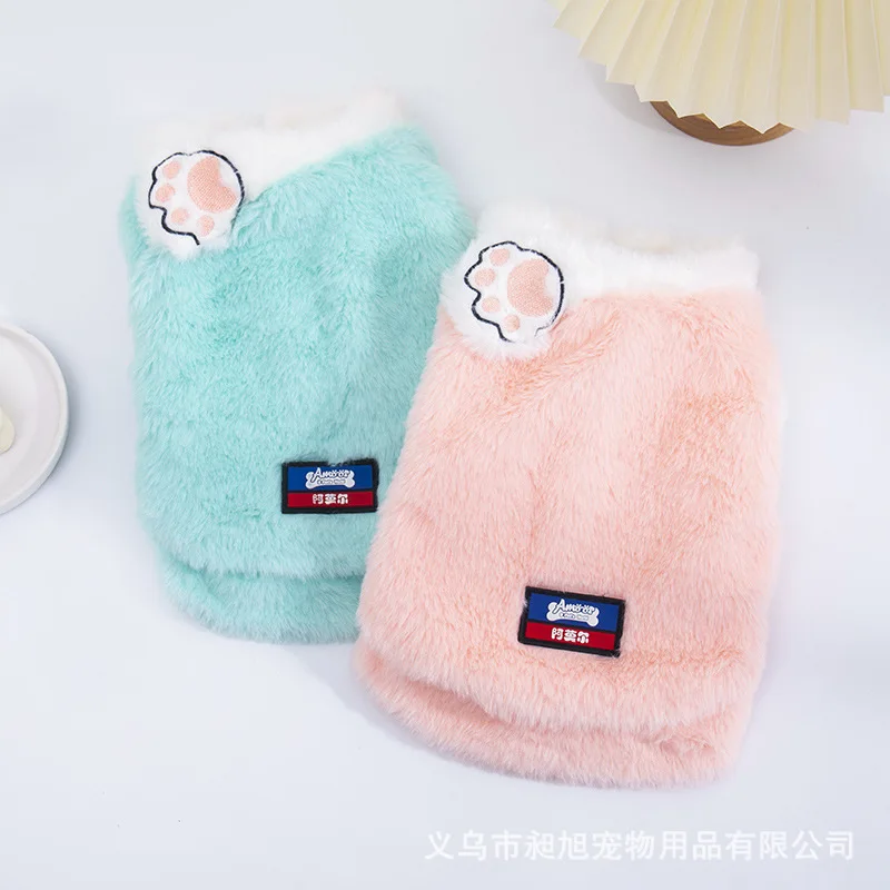 

Dog Thickened Autumn And Winter Clothing Warm Cotton Jacket Teddy Bear Schnauzer Puppy Cat Pet Rabbit Hair Vest