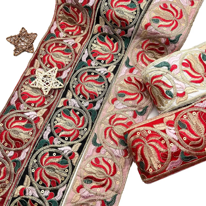 

1 ярд Цветочная отделка пришивная лента для одежды Аппликации DIY сумки аксессуары