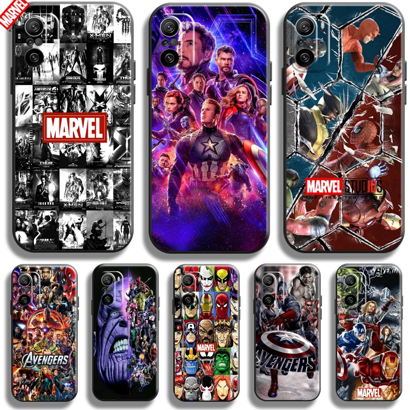 

Marvel Avengers Logo For Xiaomi Redmi K40 K40 Pro K40 Gaming Phone Case Carcasa Black Soft Back Funda Silicone Cover