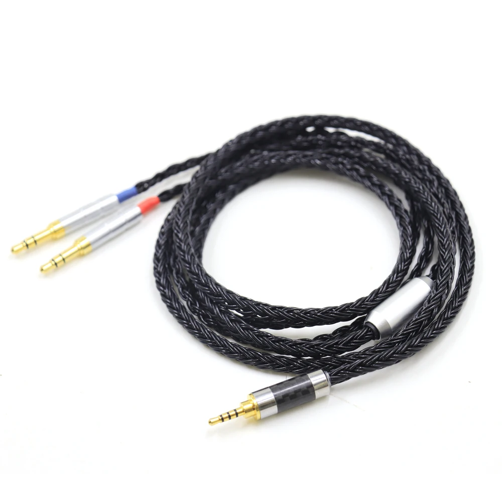 Haldane Bright-Black 16 core Headphone Upgrade Cable for Sundara Aventho Focal Elegia t1 t5p D7200 Hifiman SE Series 2x3.5mm enlarge