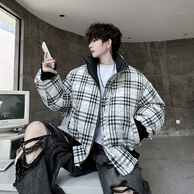 2024 новая зимняя куртка на хлопковой подкладке высококачественная клетчатая