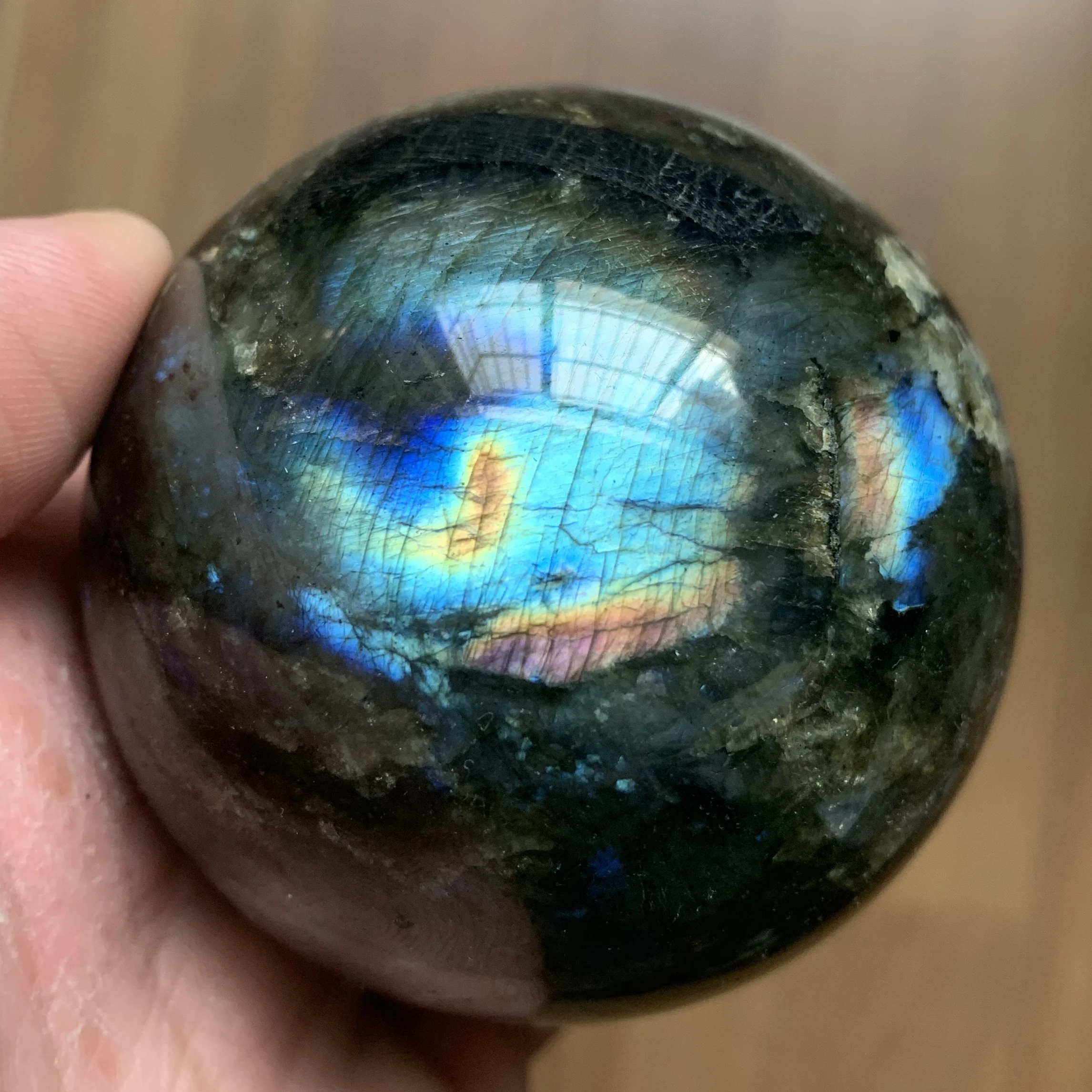 

372 г натуральный лабрадорит, украшение для дома, сфера, полированный кварцевый Хрустальный исцеляющий шар Q007