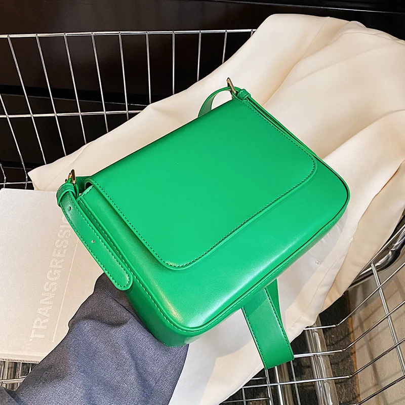 

Small Solid Color PU Leather Crossbody Flap Bags for Women 2023 Trend Summer Women's Branded Shoulder Handbags