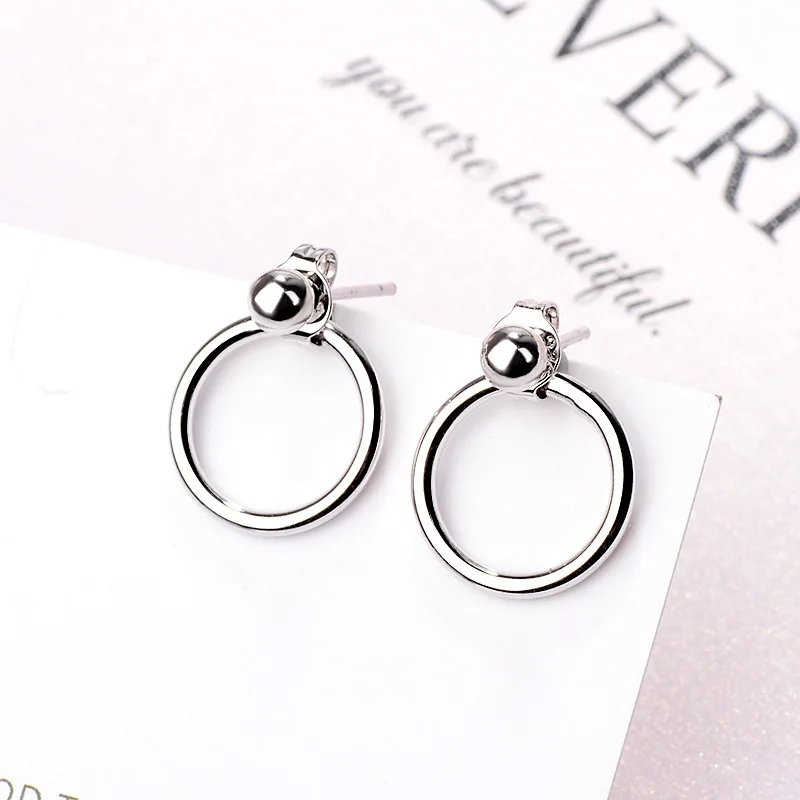 Модные круглые серьги-гвоздики для женщин и девушек ювелирные изделия в стиле