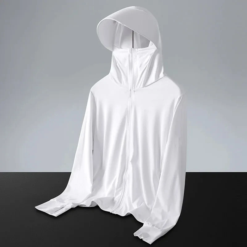 New Summer Women Solid Color Loose UV Resistant Ice Silk Sunscreen Jacket Female Thin Style Hooded Clothes