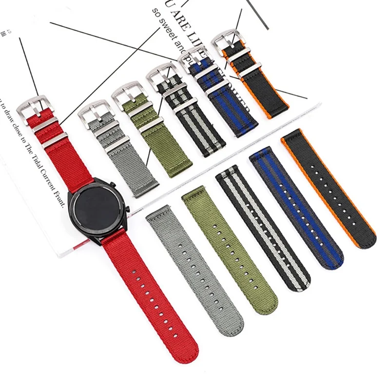 Upgrade Nylon Watch Strap 18mm 20mm 22mm 24mm canvas Sport Quick Release Watch Bracelet for Samsung S3 Huawei Seiko Waterproof