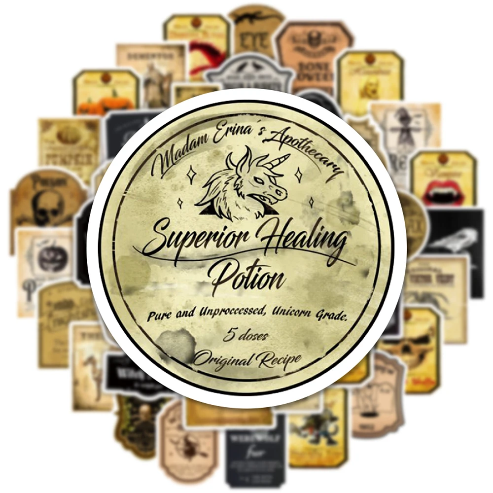 

10/30/50pcs Gothic Halloween Retro Stickers Vintage Decals DIY Suitecase Scrapbook Laptop Motorcycle PVC Graffiti Sticker Packs