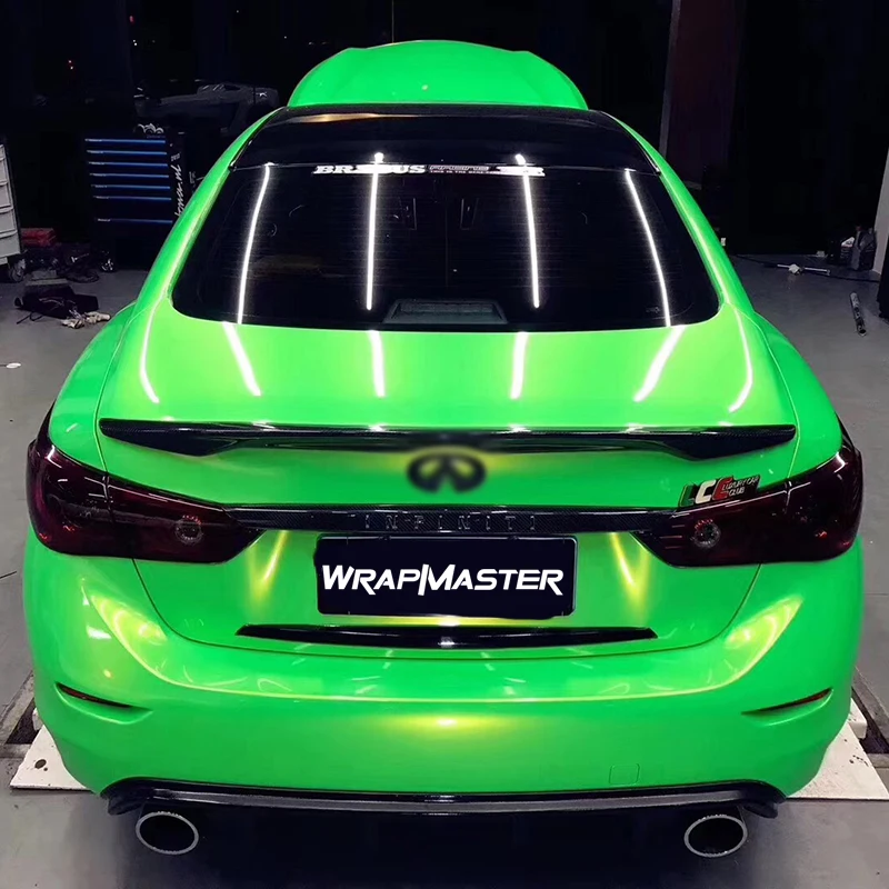 

Блестящий гибкий чехол для автомобиля из углеродного волокна Magic Gold Green