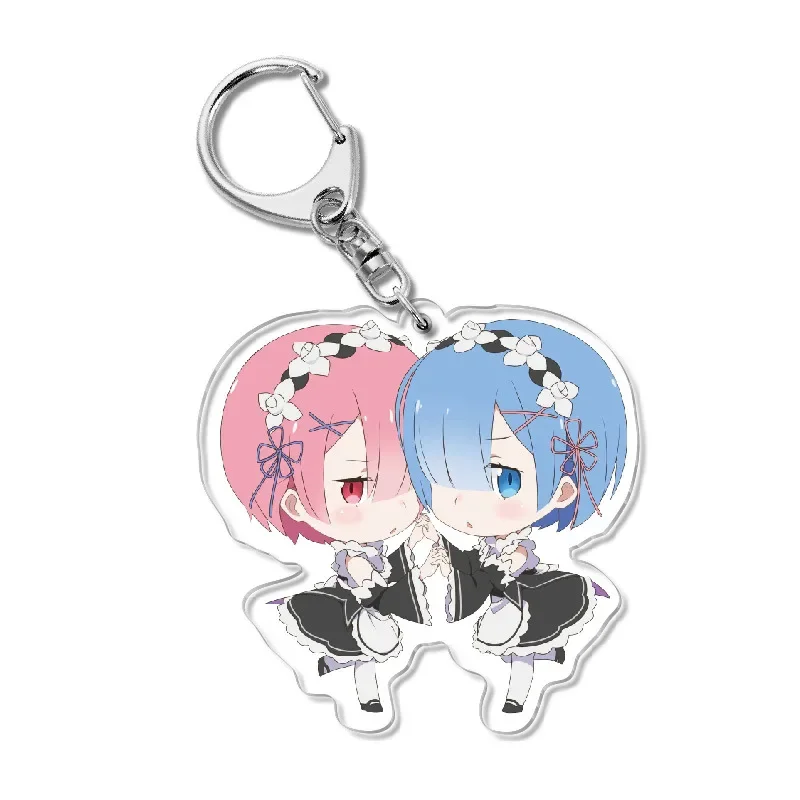 Брелок с японским аниме Re: жизнь в другом мире от нуля брелок Rem Ram Мультяшные