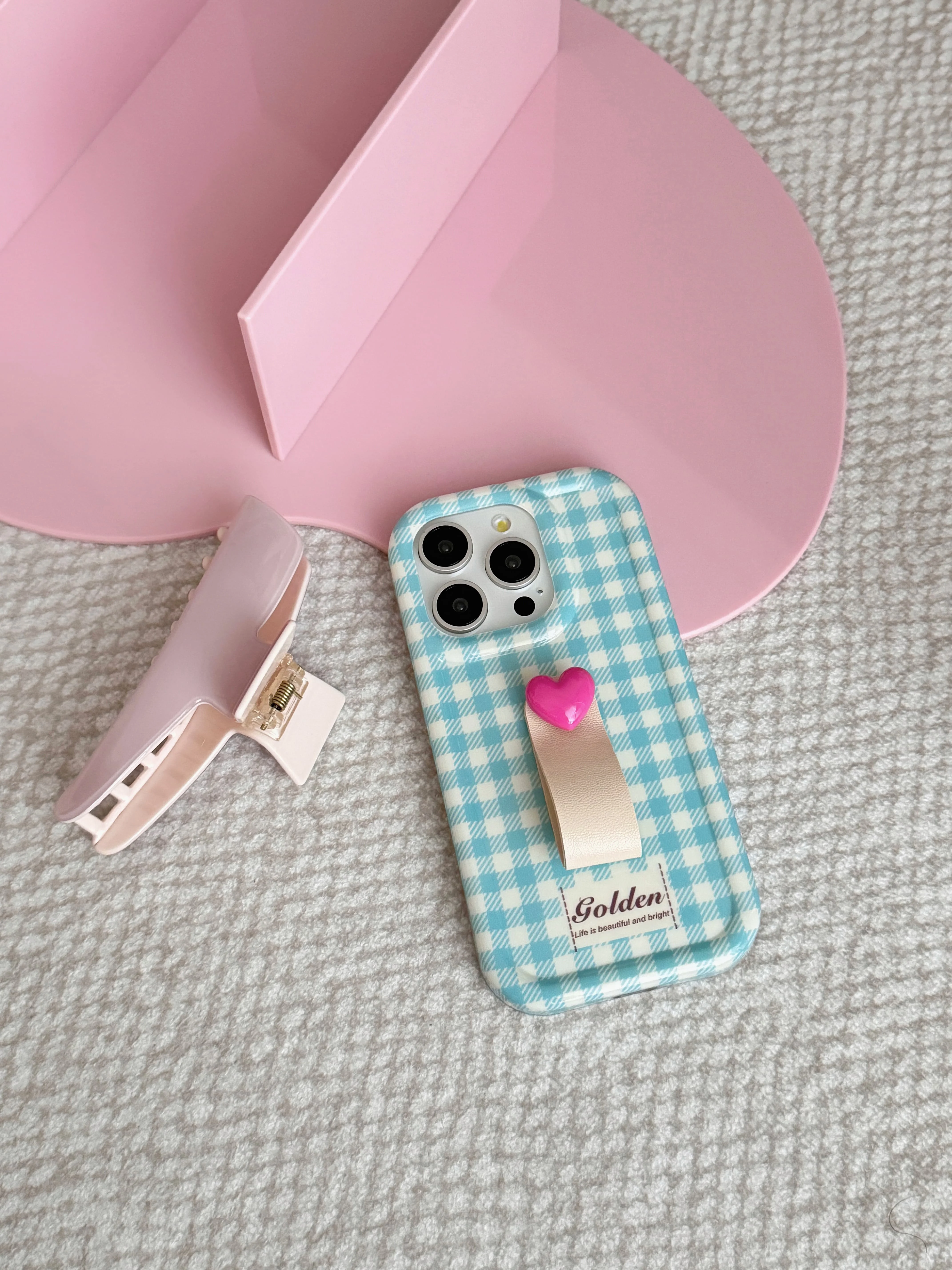 Корейский стиль Instagram шикарный винтажный синий шашки 3D кольцо ремешок Модный