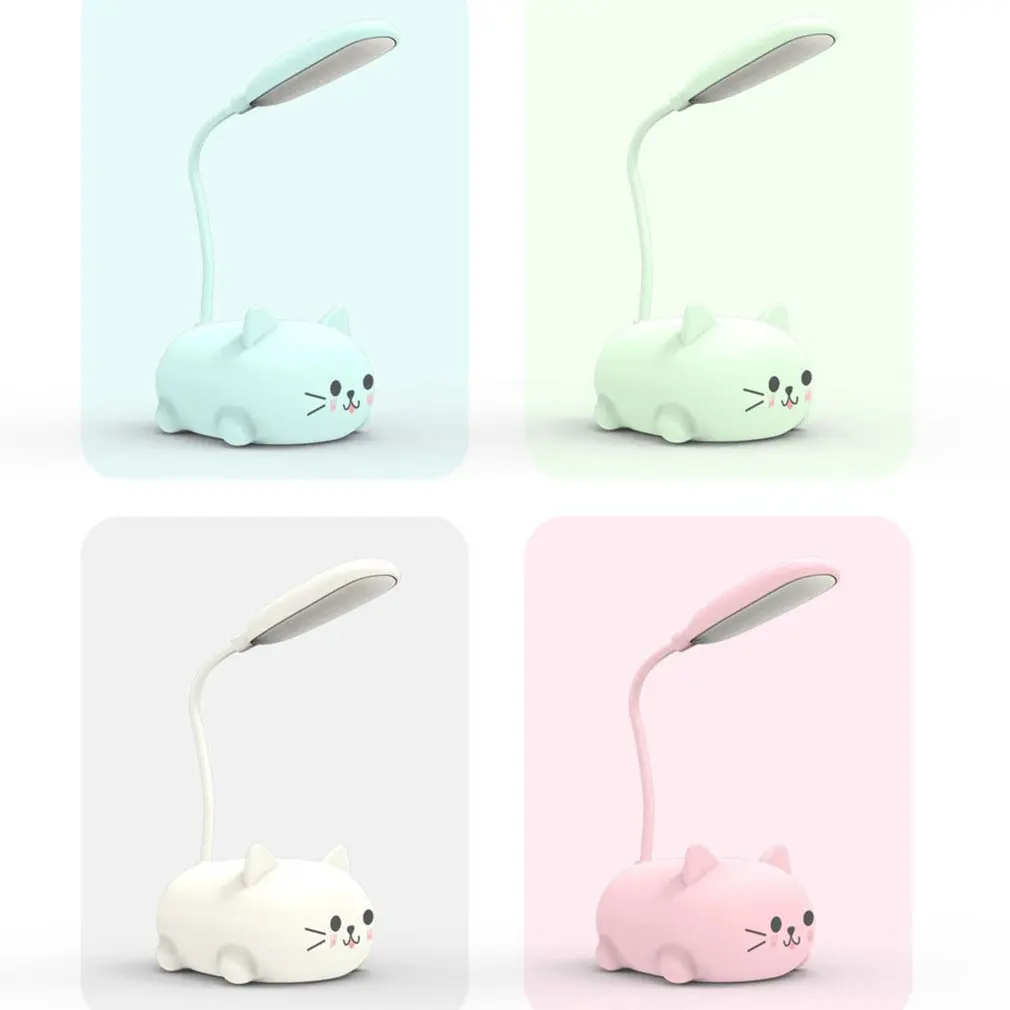 LED Table Lamp Cartoon Cute Pet Cat Night Light Usb Rechargeable Led Table Light Child Eye Protection Warm White Desk Lamp images - 6