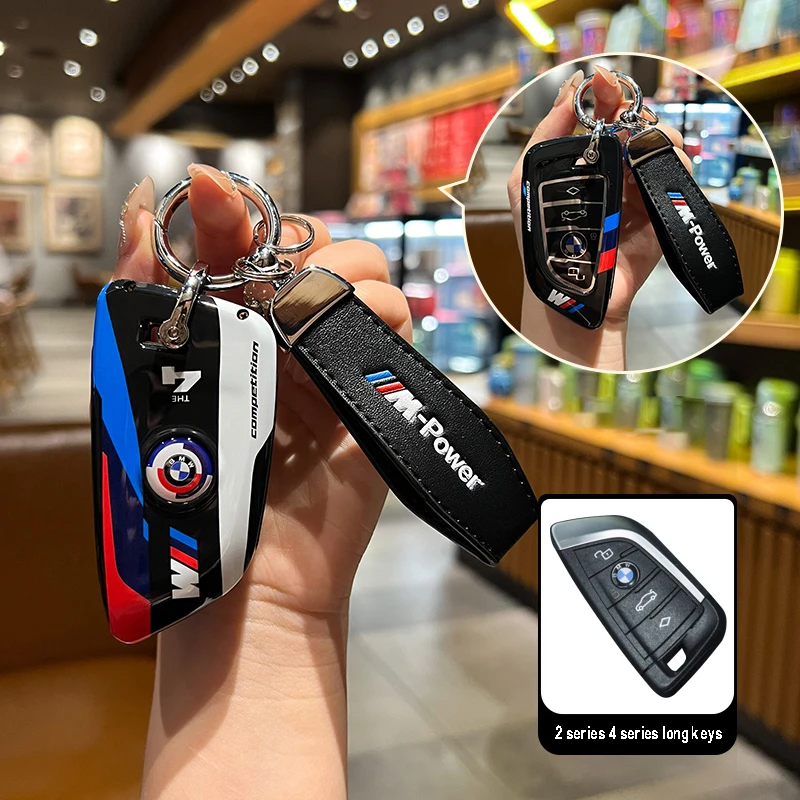 

Гоночные наклейки из АБС-пластика, чехол для дистанционного ключа автомобиля, чехол для BMW M 2, 4 серии i4 G22 G23 G26 G42 ‌