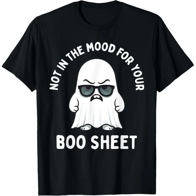 Забавный костюм на Хэллоуин Boo Sheet Ghost Grumpy для мужчин и женщин футболка