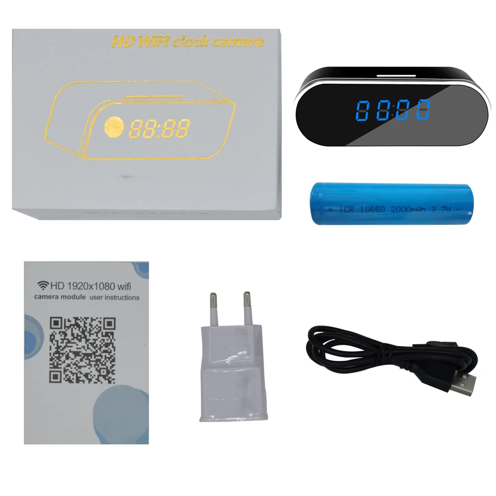 Мини-камера с часами 1080P Wi-Fi ночное видение |