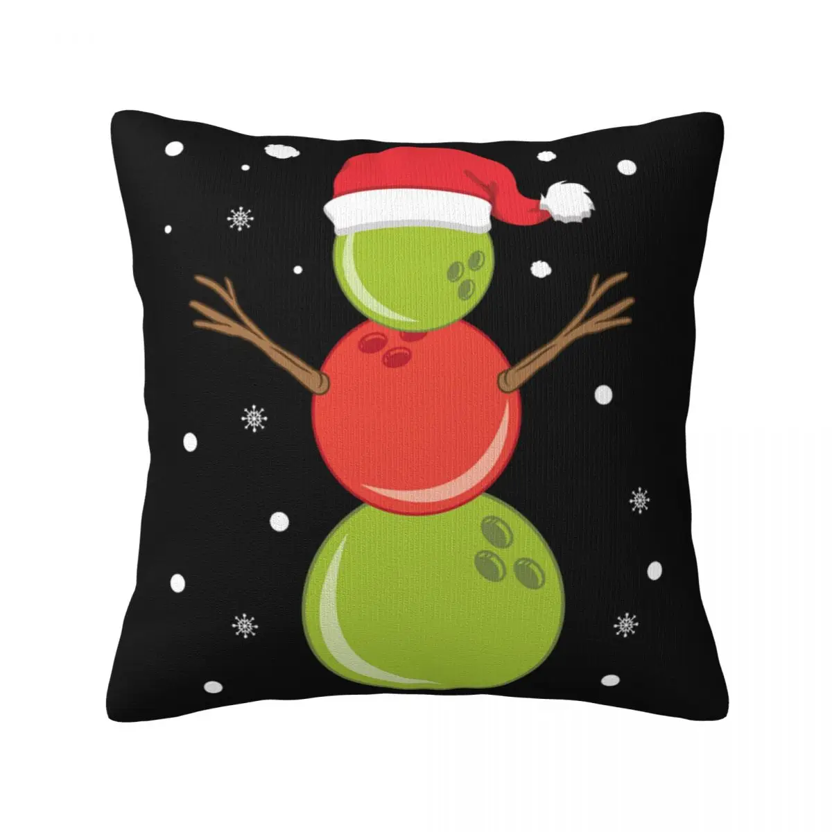 

Bowling Balls Santa Hat Pillow Case Snowman Christmas Polyester Bed Pillowcase Zipper Summer Kawaii Cover