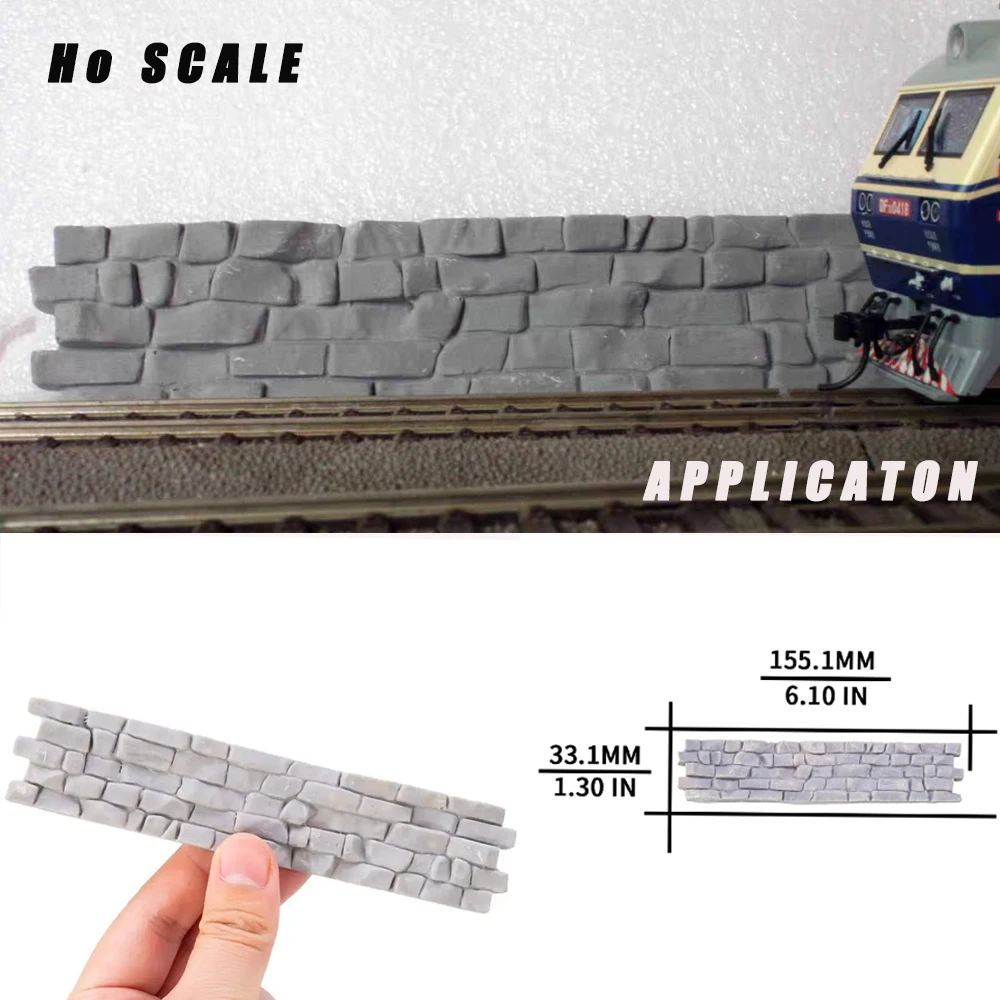 Каменная стена для строительства железной дороги 1:87