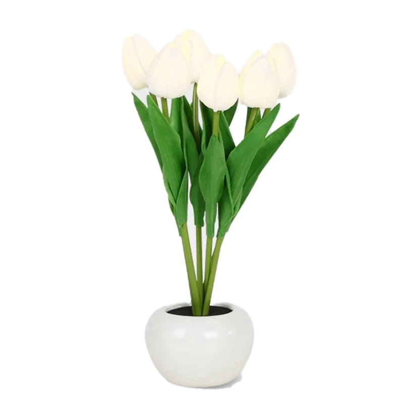 

Tulip Lamp, New Table Lamp LED Simulation Tulip Night Light With Vase, Table Lamp Decoration Home Living Room
