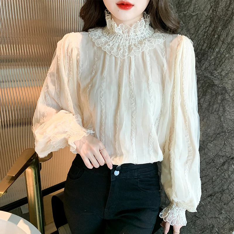 

Блузка женская с длинным рукавом, весна-осень, 2022