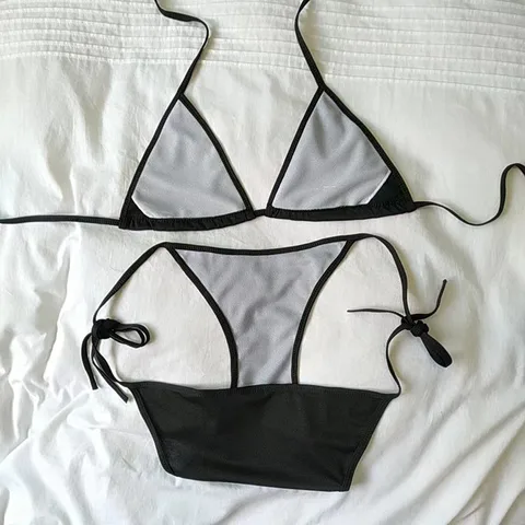 Swimsuit Woman 2023 Sexy Bikini Set Triangle Side Tie Swimwear Beach Wear Bathing Suit Female Brazlian Beachwear