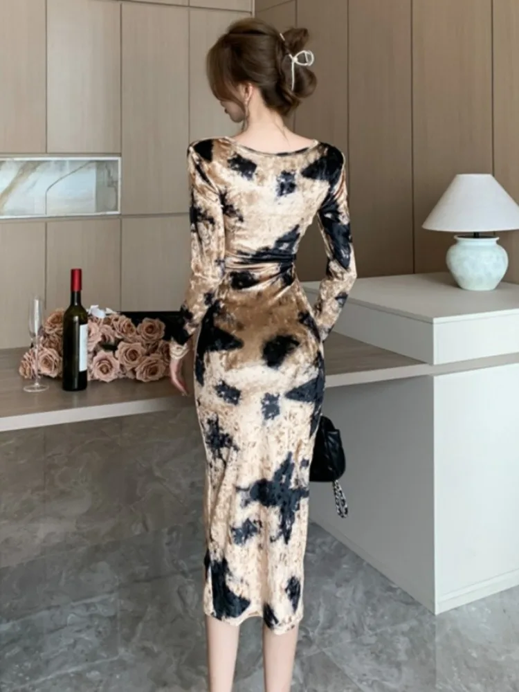 Ezgaga винтажные сексуальные платья женские с v-образным вырезом и цветочным