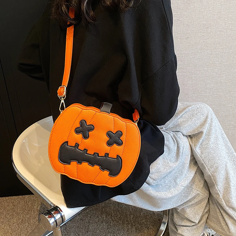 

Женская забавная блестящая сумка через плечо, модная сумочка в форме дьявола, тыквы на Хэллоуин, Фантастическая сумка на плечо с цепочкой