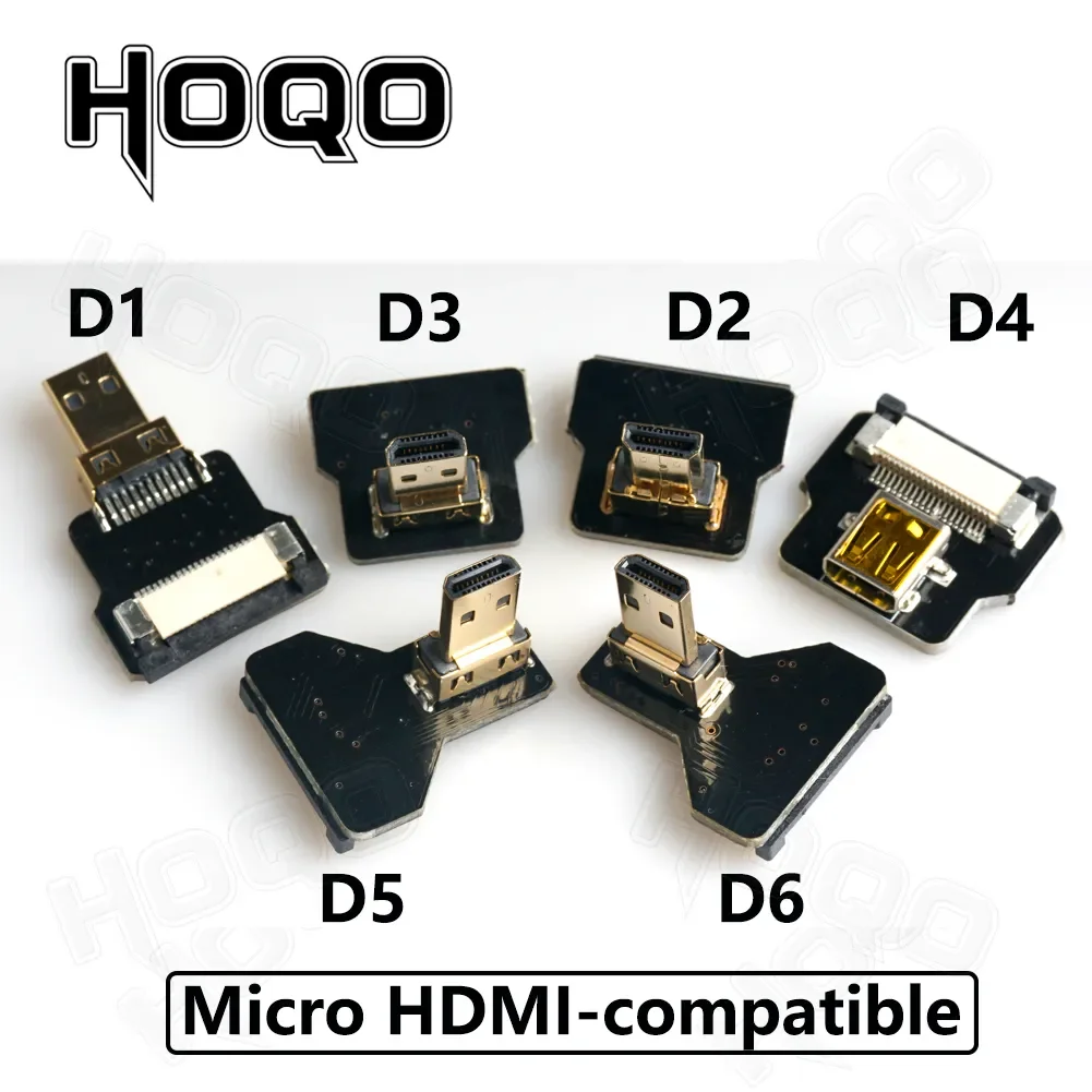 Гибкий плоский кабель Ribbon FPV HDMI Connector для Raspberry Pi 4, Micro HDMI на HDMIMini HDMI (гнездо), 90 градусов, FFC, 20 контактов. (art.: 3920dd2f014dc) - 3920dd2f014dc