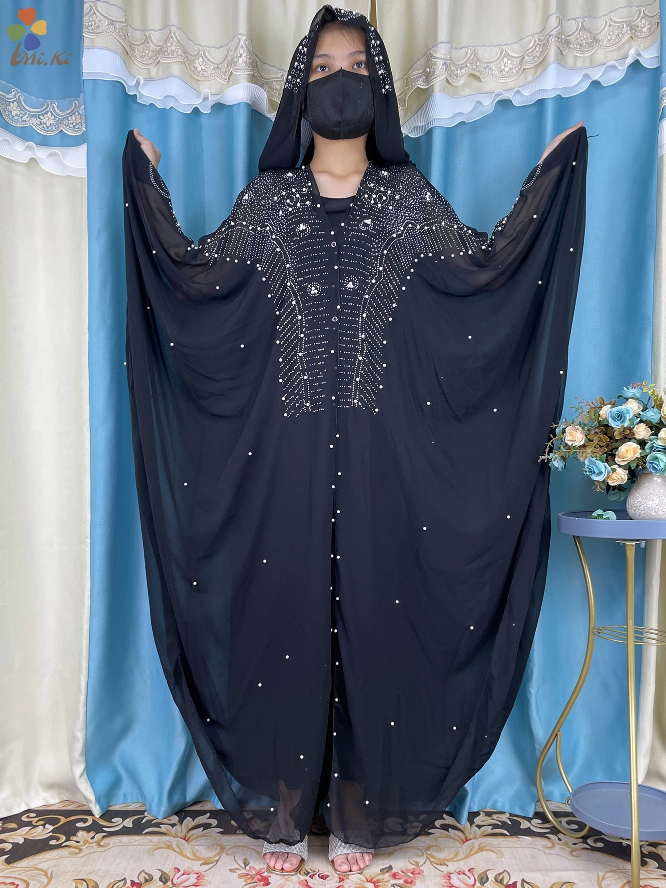 2023 New Muslim Open clothing Abaya Dubai Turkey Muslim Women Kaftan Diamond Luxury Cardigan Plus Size Boubou Islamic Clothing