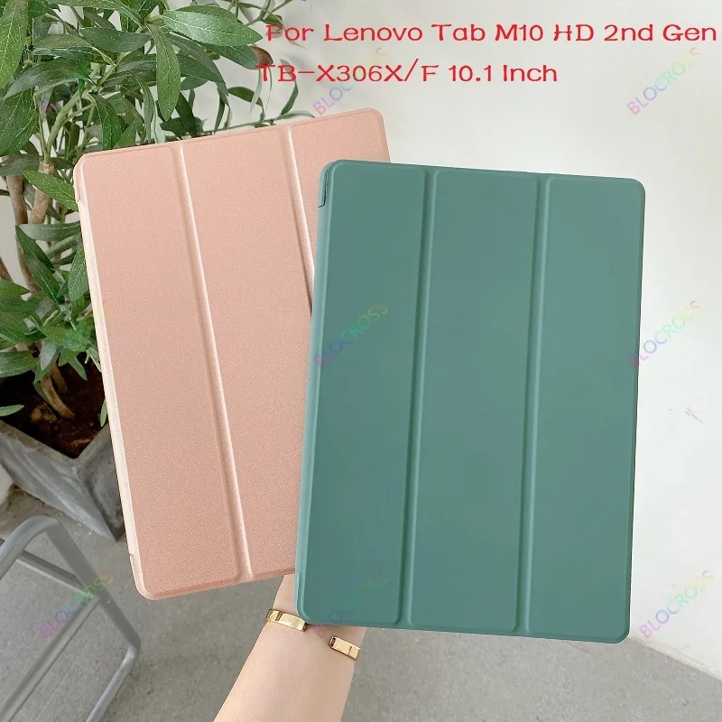 

Трехскладной чехол для планшета Lenovo Tab M10 HD 2nd Gen TB-X306X/F 10,1 дюймов, чехол для Tab M10 X306, чехол-подставка + стилус