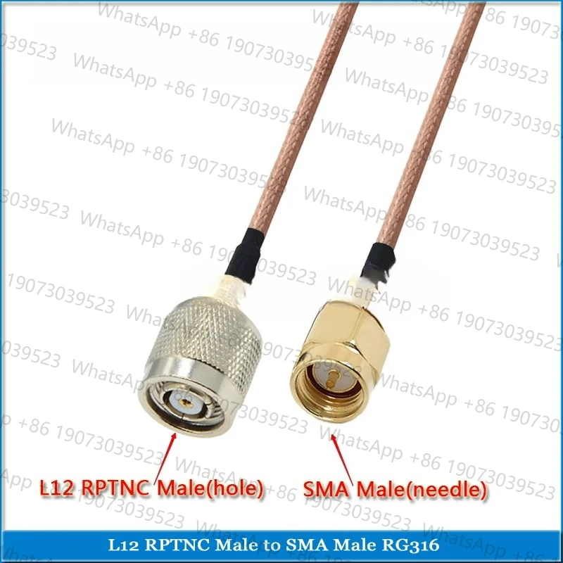 Фото L12 RPTNC RP-TNC к SMA Male RP-SMA RPSMA Прямоугольный 90 градусов к RPTNC 50 Ом Перемычка с косичкой RG316 Коаксиальный №1