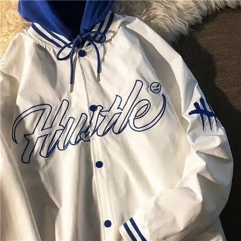 

Baseball Jacket Women Hip Hop Harajuku Letter Embroidery Patchwork Jackets Streetwear Men Unisex College Coats Casual Outwear