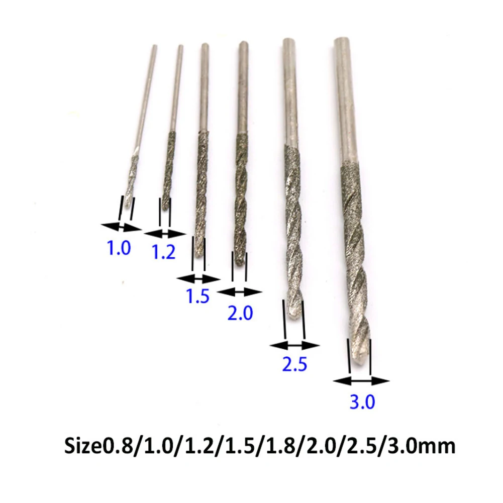 

Спиральные сверла с алмазным покрытием, высокоскоростные стальные биты для ювелирных изделий, 10 шт., 0,8/1/1/2/1/5/1/2/2/3 мм