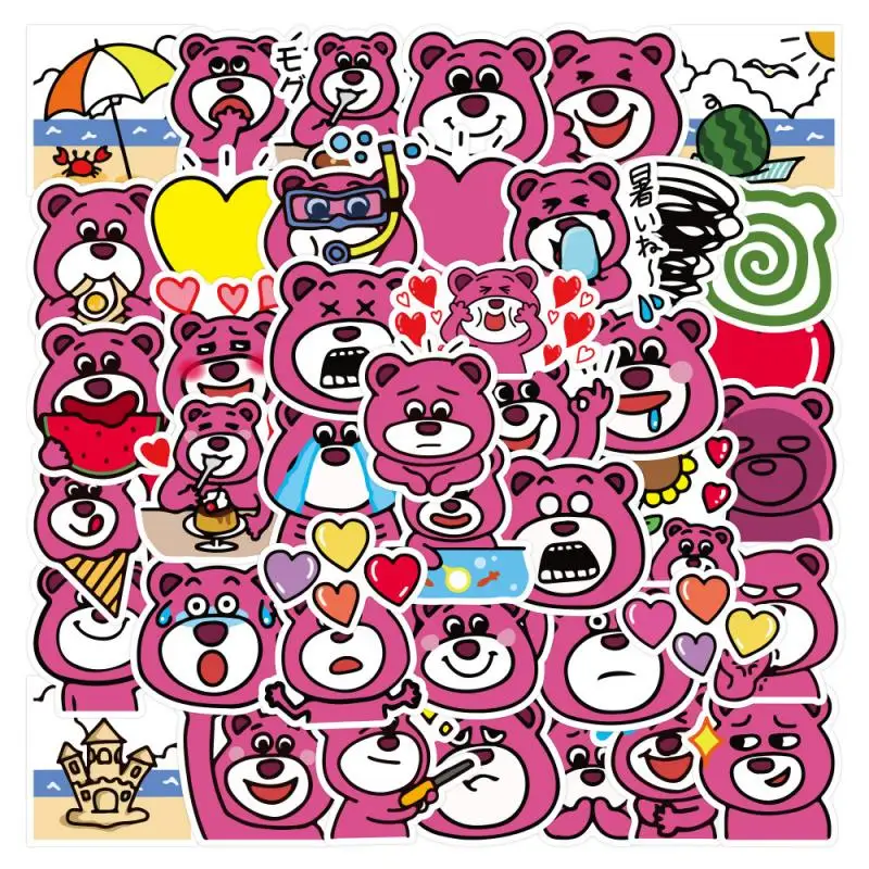 

50Pcs Cute Lotso Cartoon Graffiti Stickers Waterproof Decal Labels for Bicycle Fridge Guitar Classic Child Toy Bear 01536