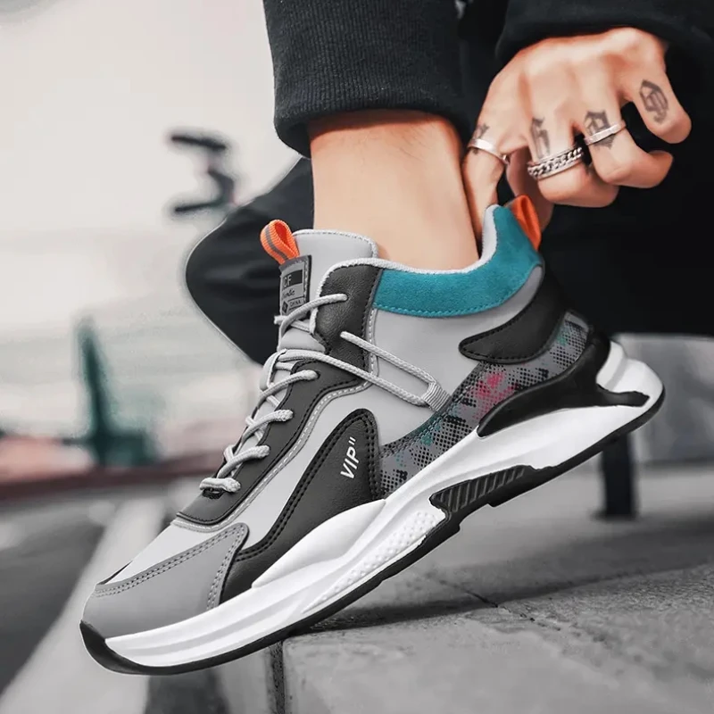 

Мужские кроссовки для бега, сетчатые дышащие повседневные прогулочные туфли 2023, мужские модные легкие спортивные кроссовки на шнуровке, мужские кроссовки