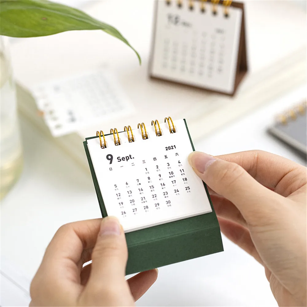 2021 настольный мини-Календарь 365 дней, двойной ежедневный график, настольный планировщик, годовой органайзер, украшения для стола, офисные и ...