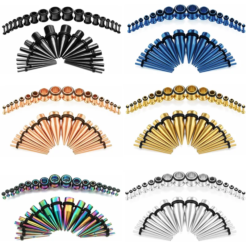 

Gofei Brand 36PCS Ear Gauges Stretching Kit 14-00G Stainless Ear Plugs Tunnels Flesh Tapers Set Stretcher Dilataciones Oreja