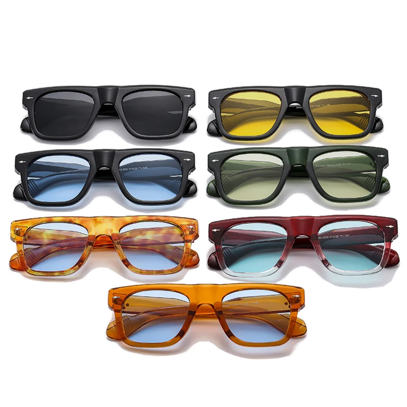 Солнцезащитные очки унисекс с прозрачными линзами UV400 желтые и синие