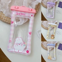 cute cartoon swimming dry bag phone case beach summer pool mobile phone pouch protector transparent waterproof phone case