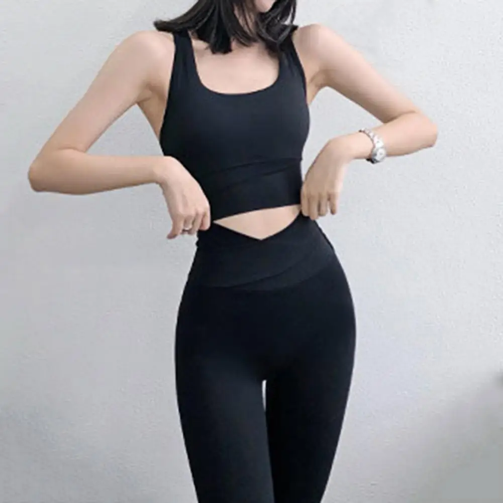 Fitness Suit Slim Fit Sportswear Butt-lifted Tummy Control Yoga Top Pants Set Lady Tracksuit Women Sport Set 2 Pcs/Set