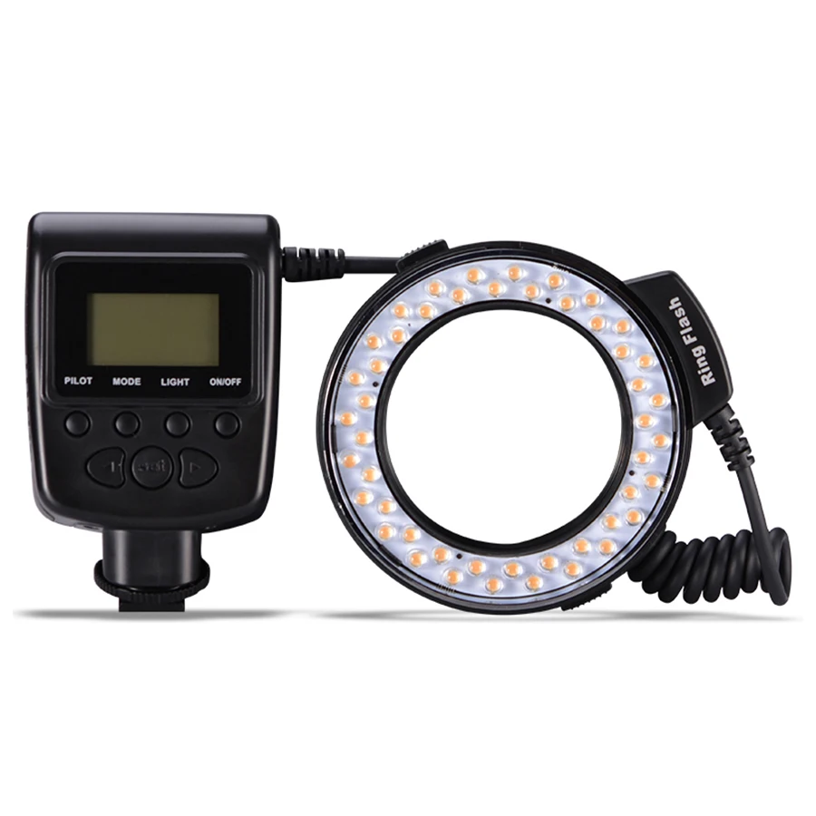 mamen 48 macro led ring flash light with 9 adapter ring for nikon canon pentax olympus panasonic camera dslr ring flash kit free global shipping