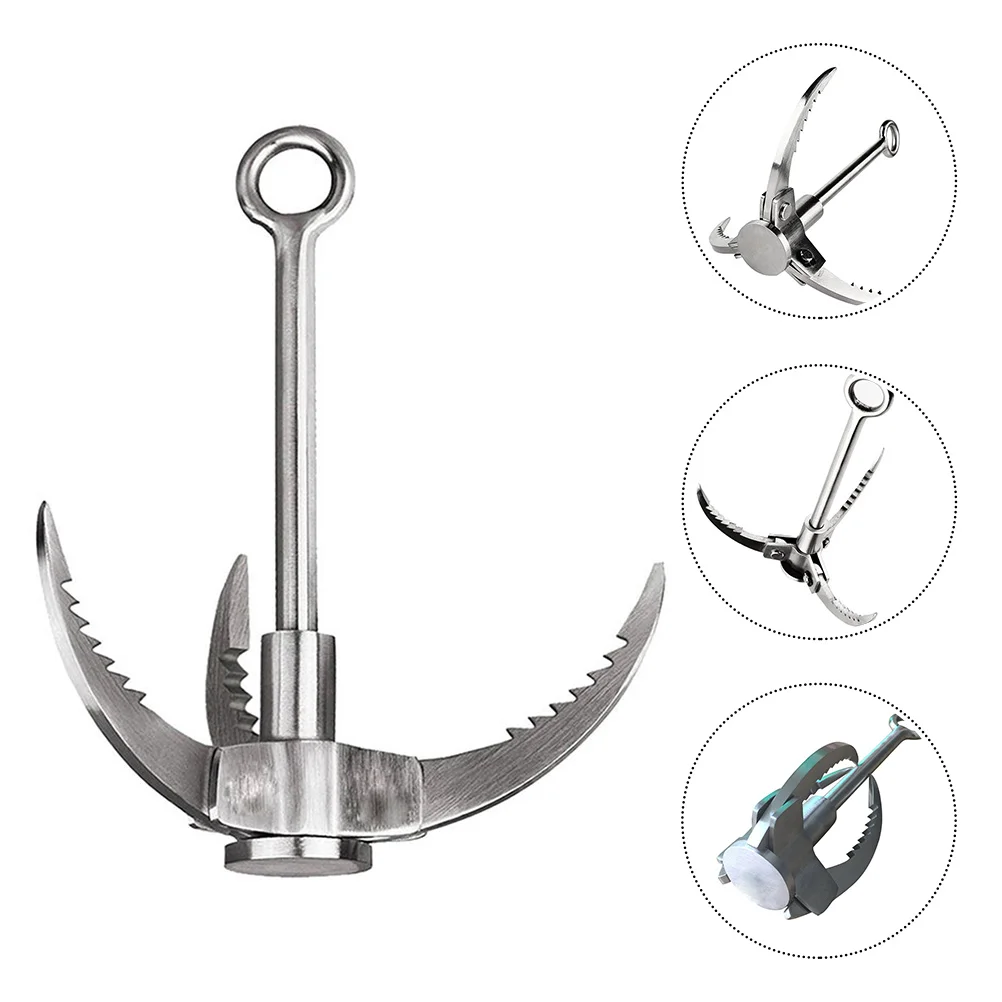 

Hook Claw Grappling Survival Climbing Camping Folding Hiking Mountain Outdoor Stainless Steel Gravity Tool Carabiner Anchor
