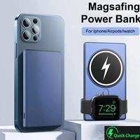 5000mah magnetic power bank for iphone 13 12 pro max apple watch airpods pro induction wireless fast charging external battery