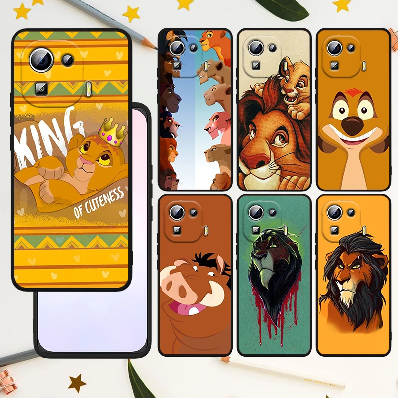 

Disney Cartoon Animation The Lion King Xiaomi Mi 12 12X 11T 11i 10i 10S Note 10 9T Pro Black Capa Phone Case