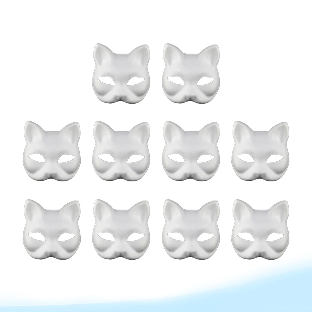 

10 шт., белые маскарадные маски в японском стиле