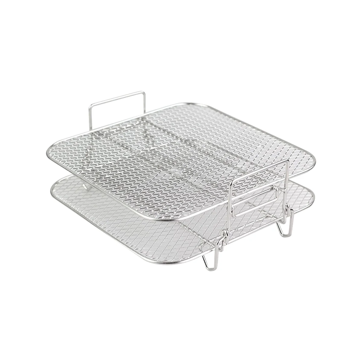 

2-Layers Rack Stackable Grid Grilling Rack Stainless Steel for 4.2-5.8QT Kitchen Oven Steamer Cooker